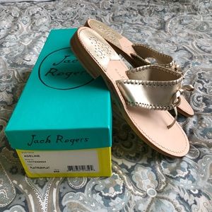 NEVER WORN! Jack Rogers Adeline-Platinum size 8m